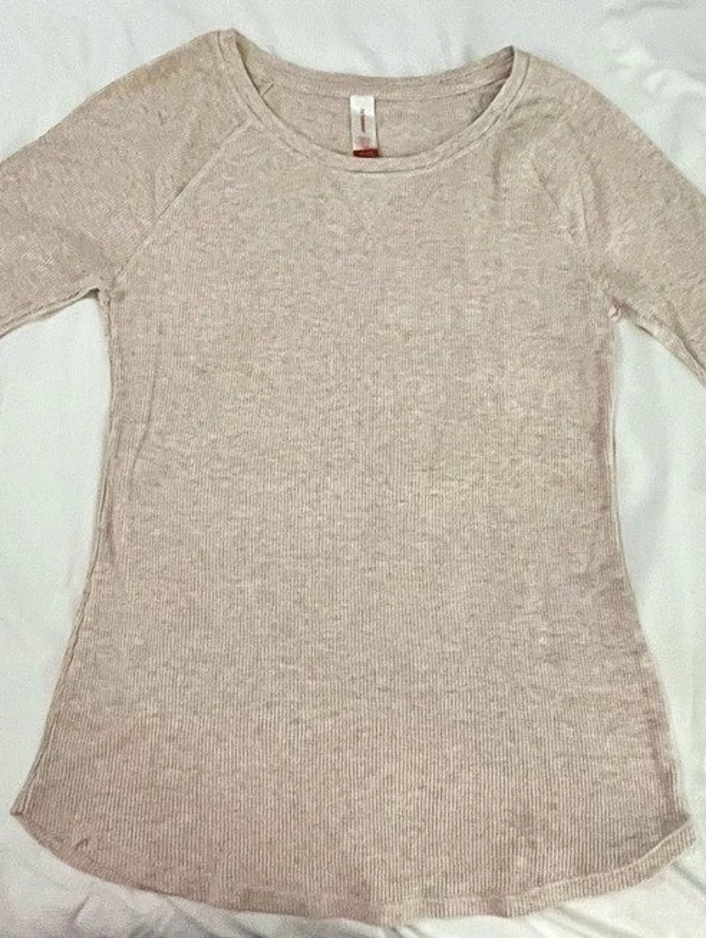 No boundaries waffle Long Sleeve Top in Beige Size XL (15-17)